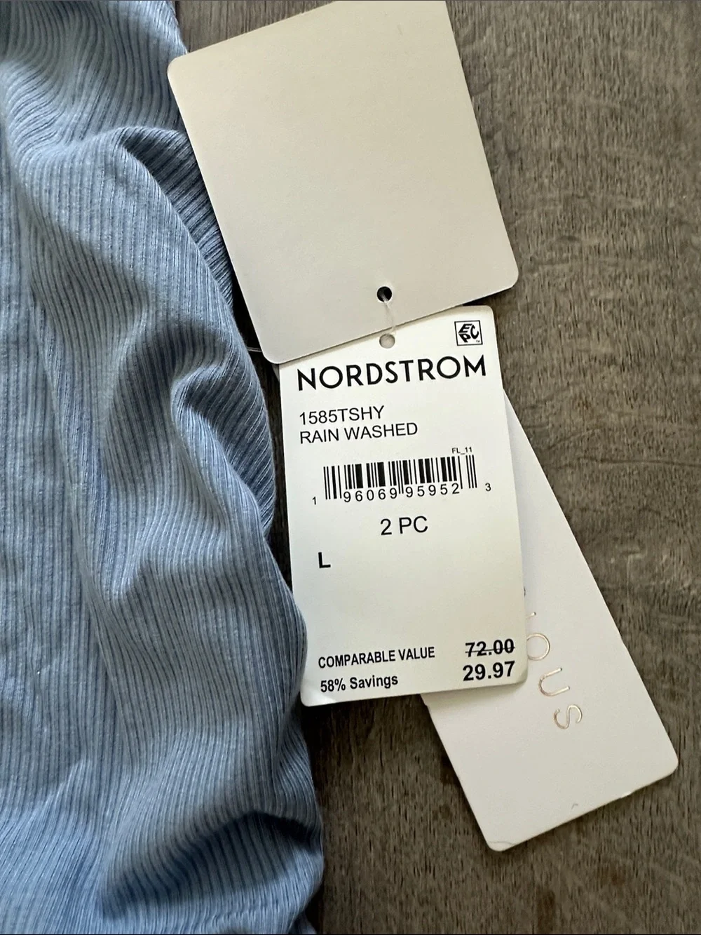 NWT Yogalicious Lux Phoebe Rib Crop Tank & Smocked Waistband Shorts Set Blue L